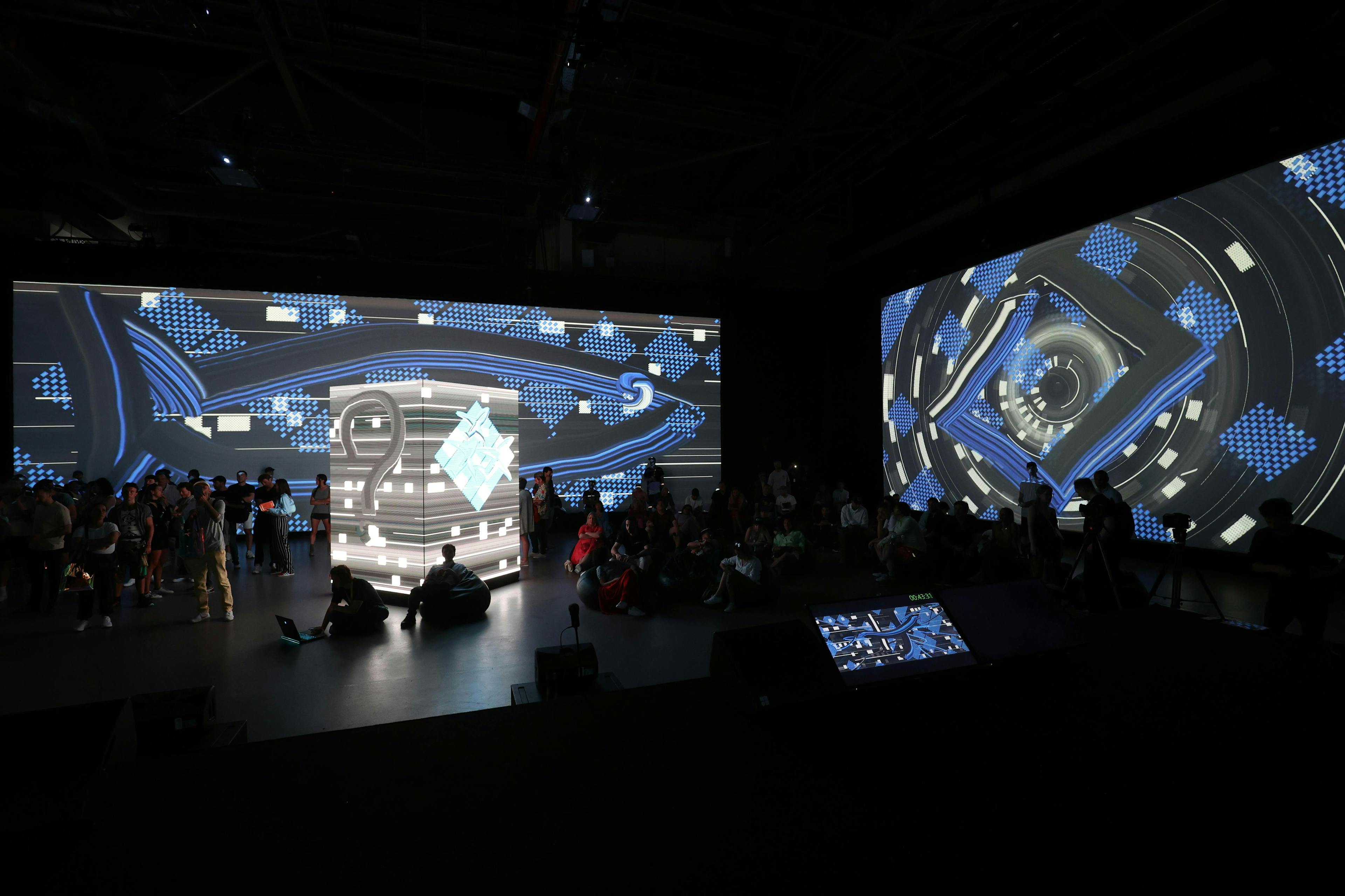 people person stage lighting cinema shoe screen planetarium monitor crowd